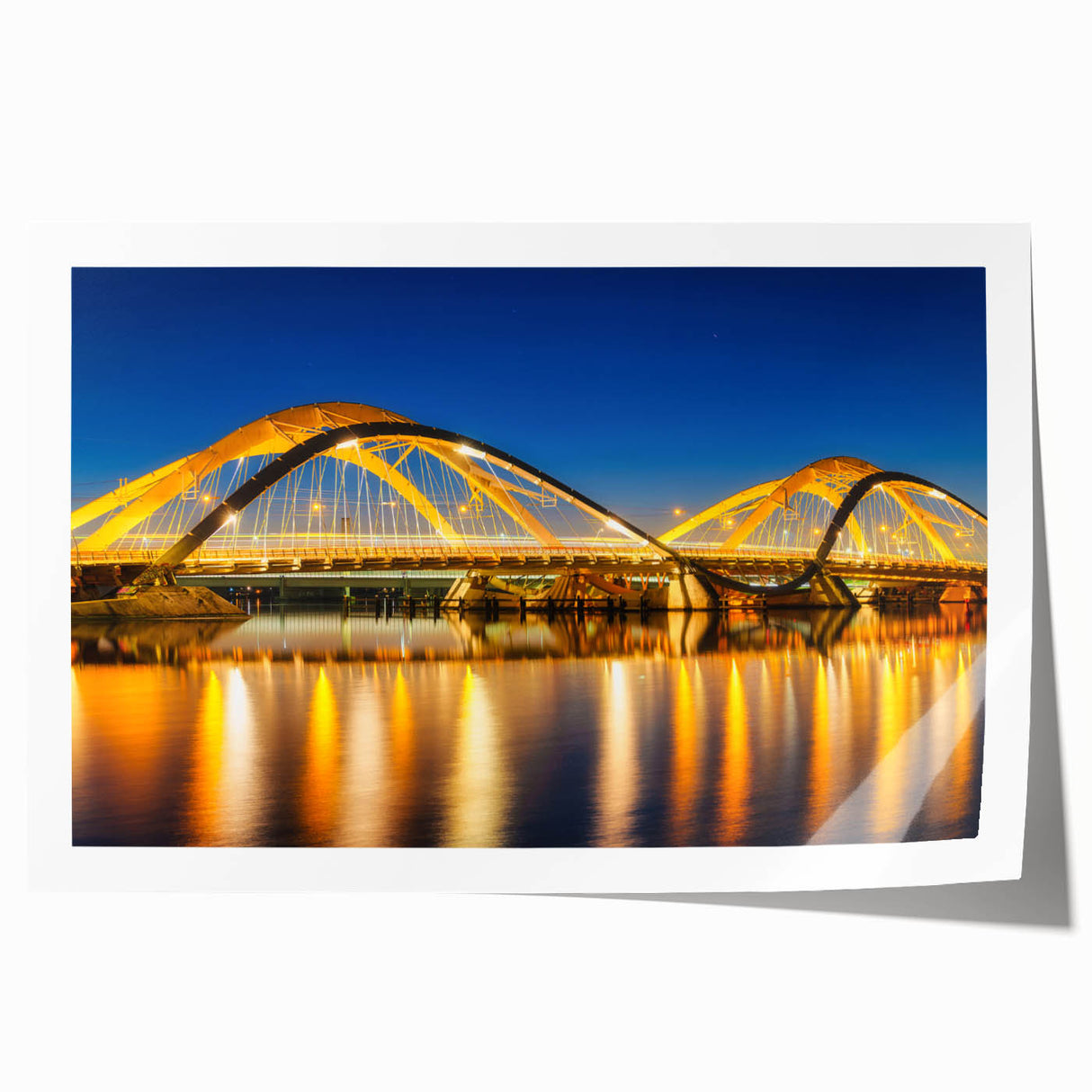 Rolled print of Amsterdam canals with floral accents in muted colors, ideal for dining room wall art.