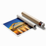 Extra large rolled print of Amsterdam canals with vibrant floral borders, ideal for classy bathroom wall art.