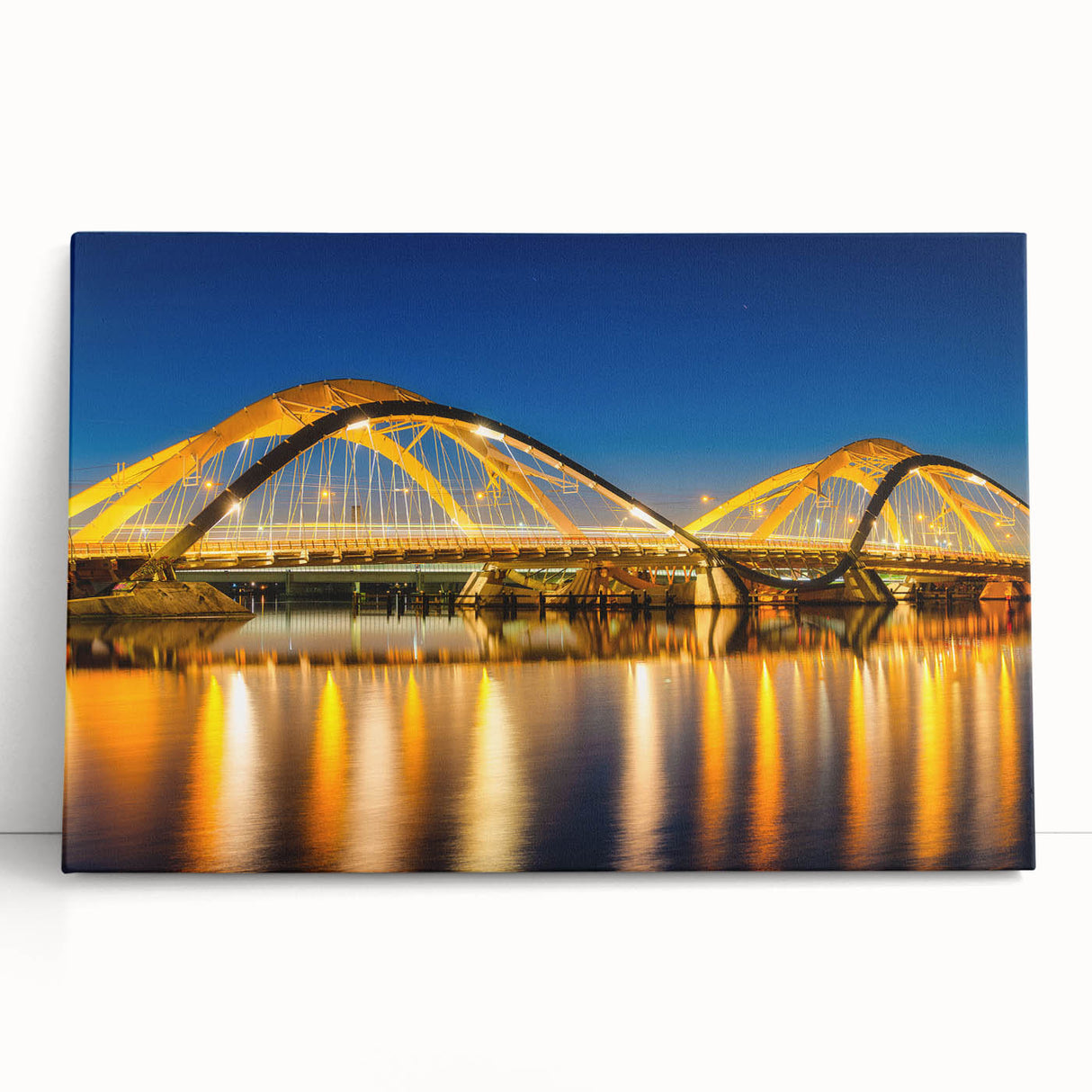 Black and white stretched canvas of Amsterdam canal scene, ideal for kitchen wall art.
