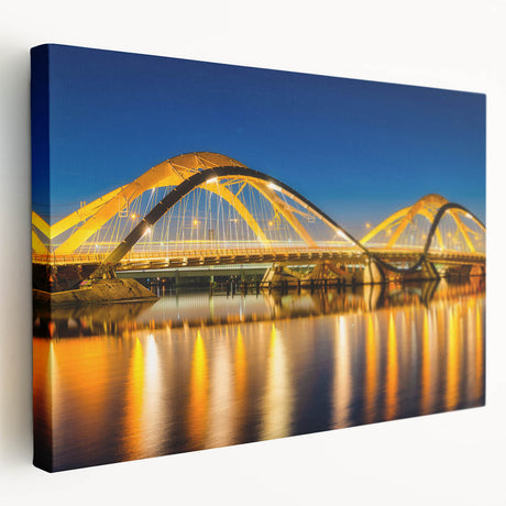 Amsterdam canal scene on large stretched canvas, featuring muted earth tones, ideal for kitchen wall art.