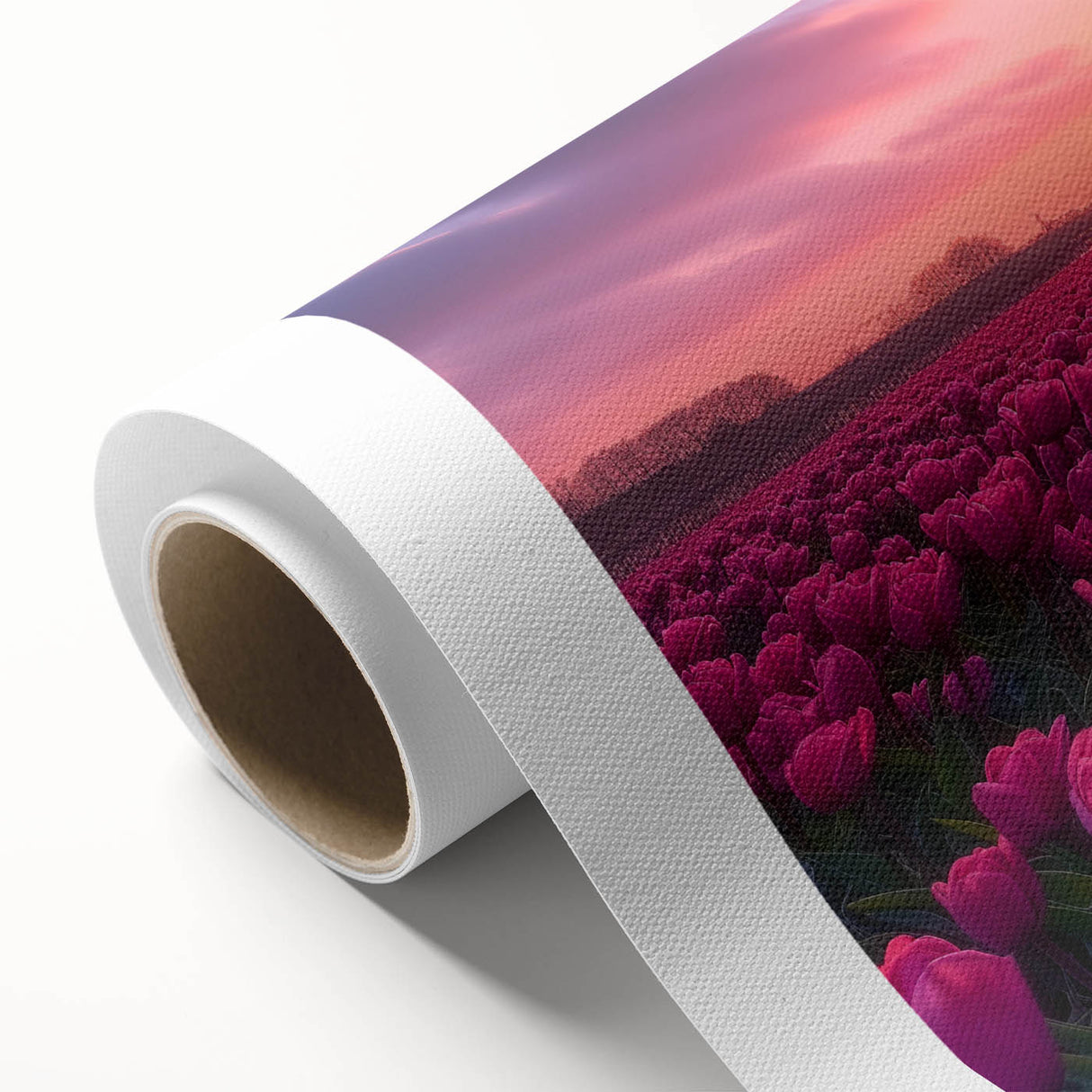 Art deco poster of a serene Dutch landscape in soft pastel colors, rolled canvas, suitable for nursery wall art.