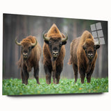 Large abstract wall art of European scenery in muted earth tones, acrylic glass, ideal for bedroom or dining room decor.