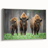 Landscape art painting of a scenic Polish countryside on framed canvas, featuring vibrant green and blue tones.