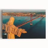 Black and white acrylic print of Lisbon cityscape, ideal for kitchen wall art or bedroom ambiance.