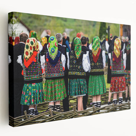 Scenic European landscape with rolling hills and a vibrant sky on a large stretched canvas, ideal for kitchen wall art.