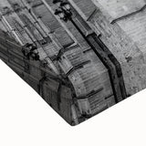 Large art of a black and white landscape painting of Andalucia, Spain on stretched canvas, ideal for bedroom wall decor.