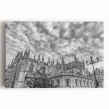 Black and white stretched canvas of Andalucia, Spain landscape, ideal for kitchen wall art.