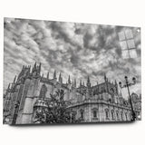 Large abstract wall art of Andalucian scenery in vibrant colors on acrylic glass, ideal for bedroom or dining room decor.