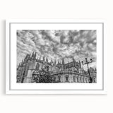 Abstract art print of Andalucian landscape in muted earth tones on a white framed canvas, suitable for dining room decor.