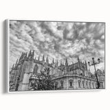 Vintage poster art of Andalucia, Spain in vibrant colors on extra large framed canvas, suitable for living room decor.