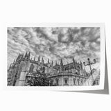 Extra large rolled print featuring a serene Andalucian landscape with vibrant floral elements.