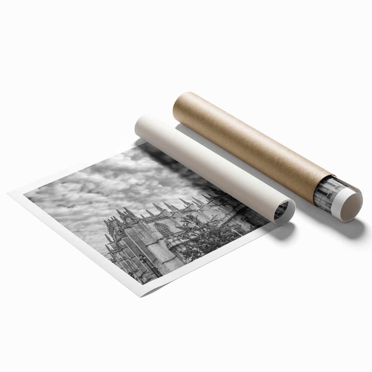 Extra large rolled print of Andalucian scenery, featuring muted floral art, ideal for classy bathroom wall art.