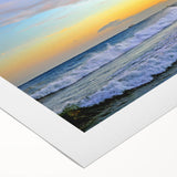 Art deco poster of a bustling Barcelona street scene in muted earth tones on rolled canvas, suitable for dining room decor.