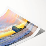 Extra large rolled print featuring line art flowers in muted earth tones, ideal for large living room wall decor.