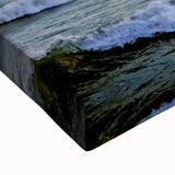 Large art of a black and white Barcelona landscape painting on stretched canvas, suitable for bedroom wall decor.