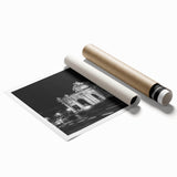 Extra large rolled print depicting vibrant floral art of Madrid scenery, ideal for classy bathroom wall art.