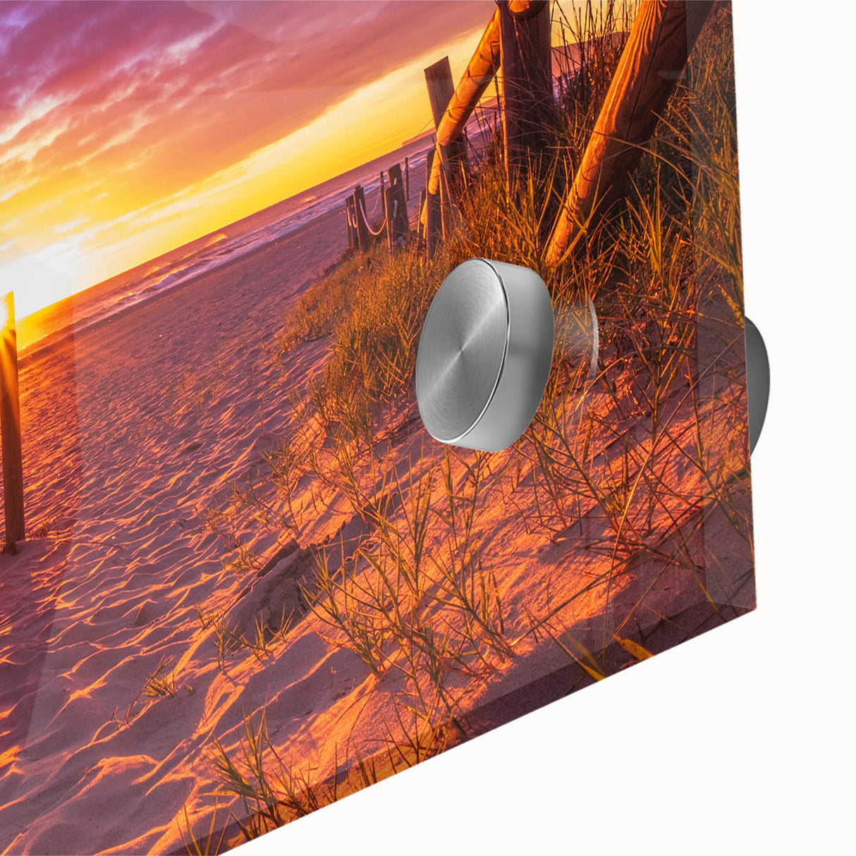 Large abstract wall art of Valencia scenery in vibrant colors on acrylic glass, ideal for dining room art.