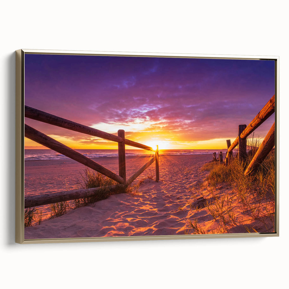 Framed canvas of a vintage-style Valencia landscape in black and gold tones, ideal for bedroom decor.
