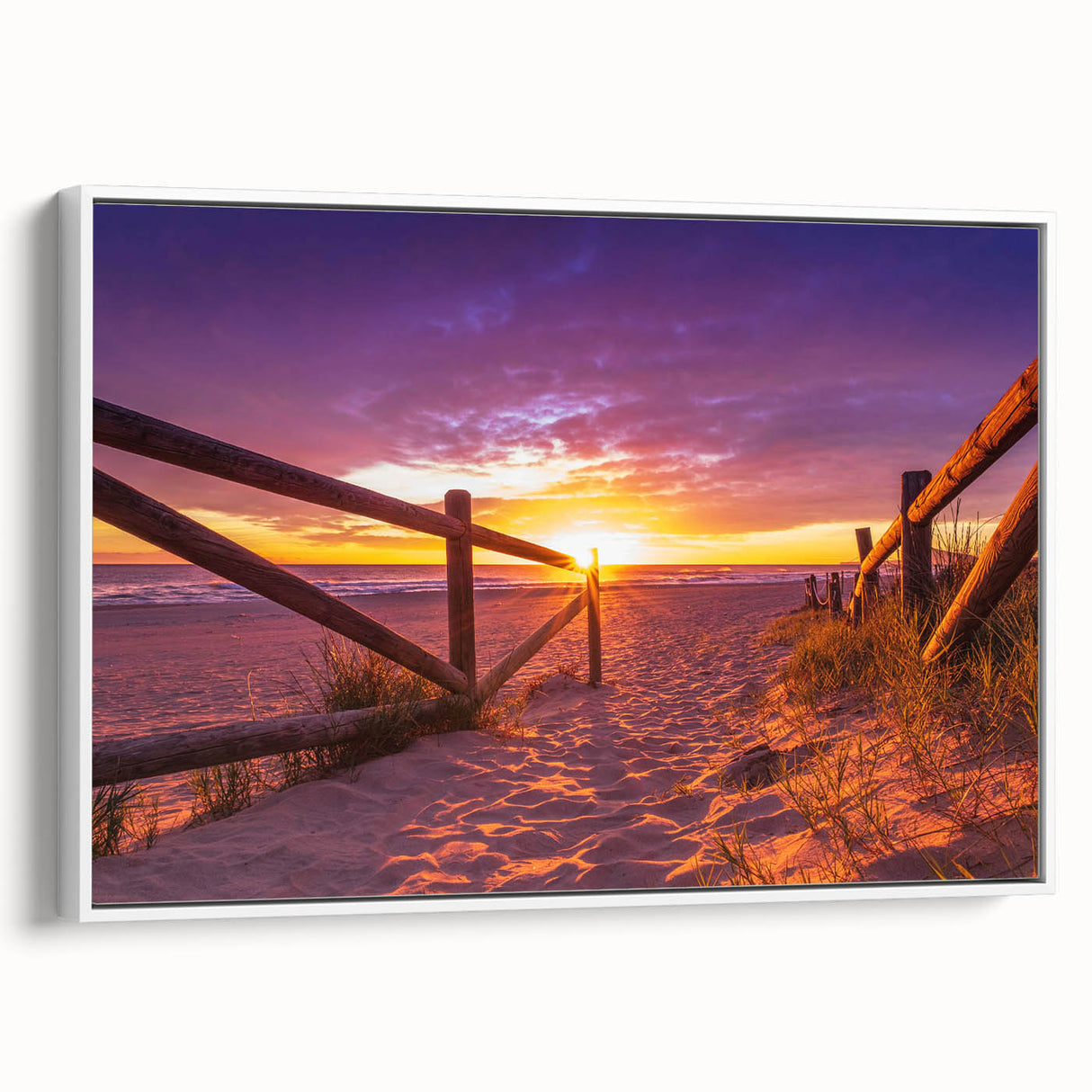 Vintage poster art of Valencia scenery on extra large framed canvas, with colorful accents on a black background.
