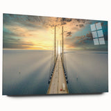 Large abstract wall art of a European landscape in muted earth tones on acrylic glass.