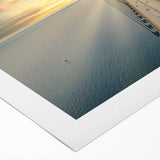 Art deco poster of a serene Swedish landscape in soft pastel colors, printed on rolled canvas.