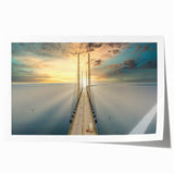 Scenic European landscape with vibrant floral elements on a rolled canvas, suitable for dining room or bathroom wall art.