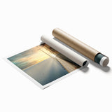 Extra large rolled print of a serene Swedish landscape with soft floral elements, ideal for classy bathroom wall art.