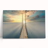 Black and white photograph of a serene Swedish landscape on stretched canvas, ideal for kitchen wall art.