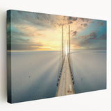 Scenic European landscape on large stretched canvas, featuring lush greens and blues, ideal for kitchen wall art.