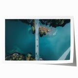 Rolled print of a Swiss landscape with lush greenery and mountain backdrop, suited for art wall dining room.