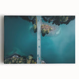 Black and white photograph of a Swiss landscape on stretched canvas, ideal for kitchen wall art.