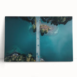 Large black and white wall art of a Swiss landscape on stretched canvas, ideal for kitchen or bedroom decor.