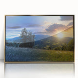 Large art print of a European Ukrainian landscape in muted earth tones on a framed acrylic, ideal for modern art wall decor.