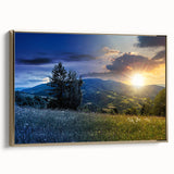 Framed canvas depicting a vintage-style landscape of Ukraine, in muted gold and black tones, ideal for bedroom wall art.