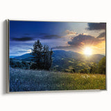 Landscape art painting of a European scenery on framed canvas, displaying a mix of vibrant and muted tones.