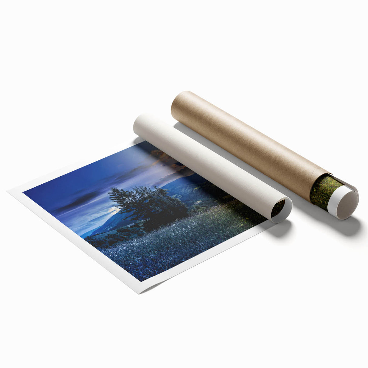 Extra large rolled print of a floral scene in vibrant colors, ideal for classy bathroom wall art.