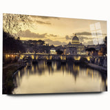 Side view of a large acrylic glass print featuring the Vatican scenery, suitable for bedroom or dining room decor.