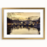 Extra large abstract art print of the Vatican scenery in textured style, framed with a gold mat.