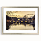 Textured art depicting the Vatican in muted earth tones on a framed silver mat, suitable for bedroom decor.