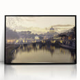 Large abstract wall art of the Vatican in muted gray tones on a black framed acrylic, ideal for modern living room decor.