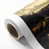 Art Deco-style poster of the Vatican on rolled canvas, featuring muted earth tones.