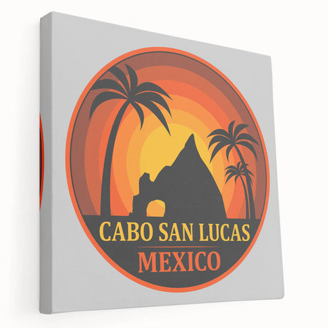 Large art print of Cabo San Lucas scenery on stretched canvas, featuring oceanic and cliff hues, ideal for kitchen wall art.