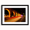 Abstract art print of Mexico City in vibrant colors on a textured, extra large canvas, framed in black.