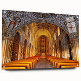 Acrylic print of a large abstract depiction of Oaxaca scenery, featuring earthy tones.