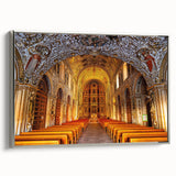 Framed canvas featuring a vintage landscape art painting of Oaxaca scenery with colorful art on a black background.