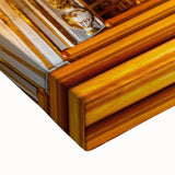 Large art depicting a black and white landscape painting of Oaxaca on stretched canvas, suitable for bedroom wall decor.