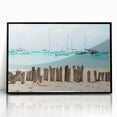 Large abstract wall art depicting a serene Quintana Roo scenery in muted earth tones on a black framed acrylic.