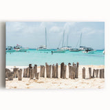 Black and white stretched canvas featuring a serene Quintana Roo scenery, ideal for kitchen wall art.
