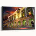 Black and white framed canvas of Yucatan landscape, ideal for bedroom wall decor.