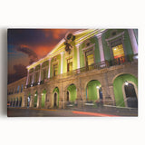 Black and white photograph of Yucatan scenery on stretched canvas, ideal for kitchen wall art.